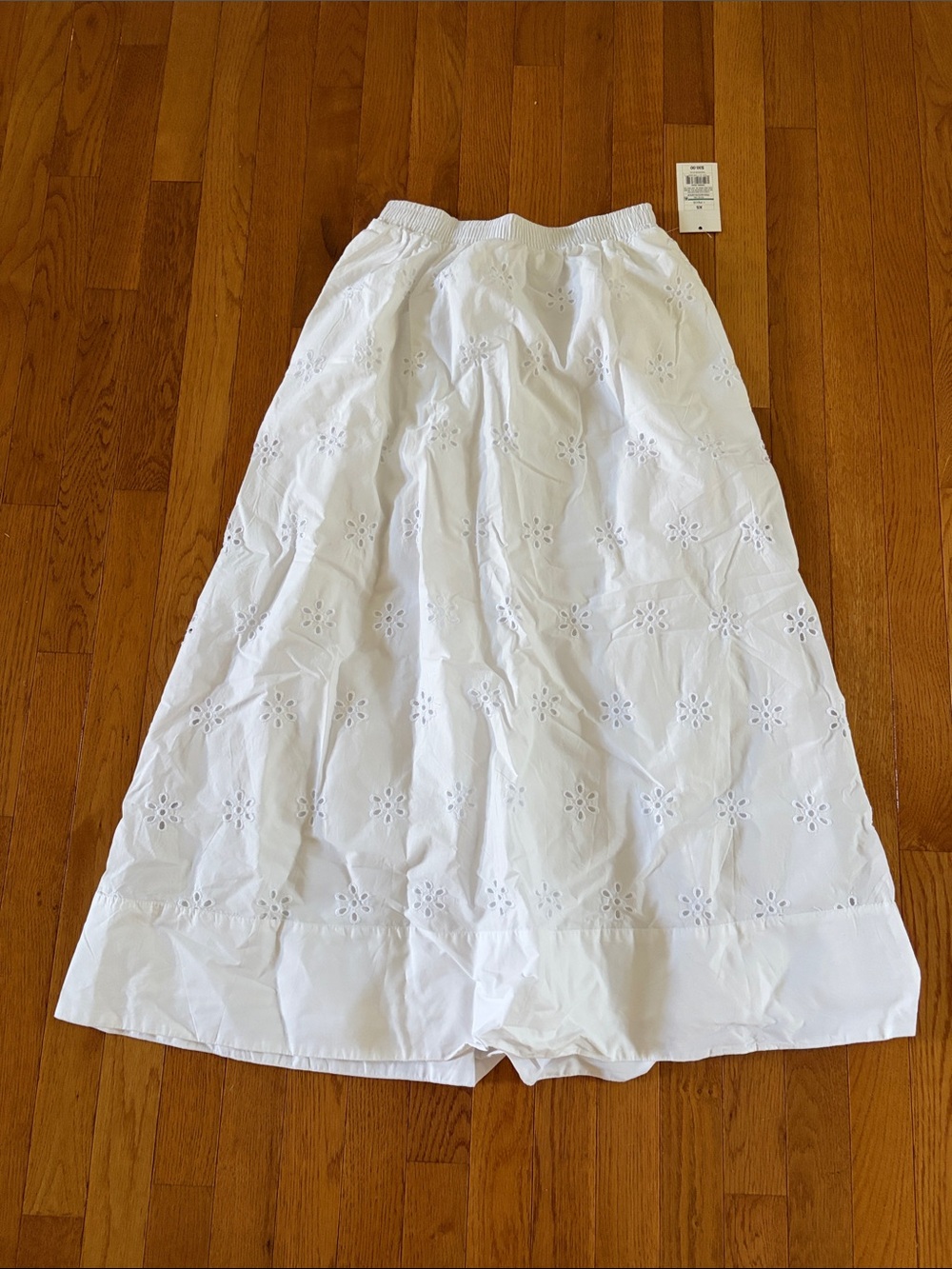White Eyelet Midi Skirt - Women